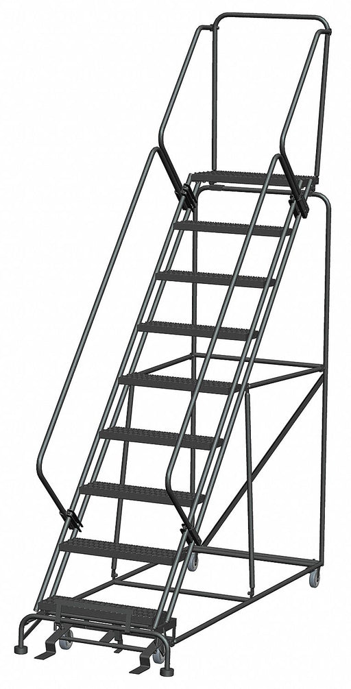 Safety Rolling Ladder Steel 90 In.H
