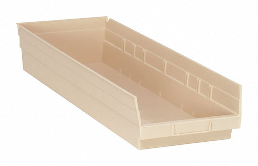 F0623 Shelf Bin Ivory Polypropylene 4 in