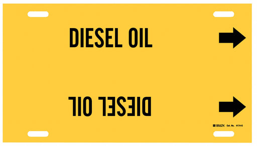 Pipe Marker Diesel Oil 10 in H 24 in W