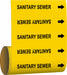 Pipe Marker Sanitary Sewer 8 in H 8 in W