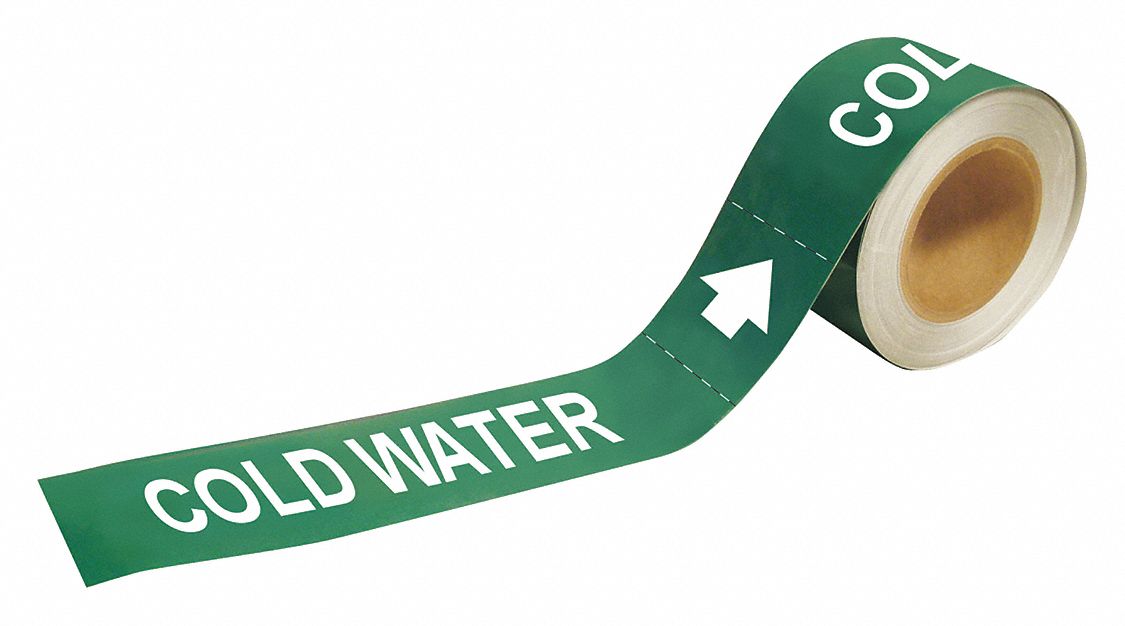Pipe Marker Cold Water 2in H 12in W