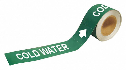 Pipe Marker Cold Water 2in H 12in W