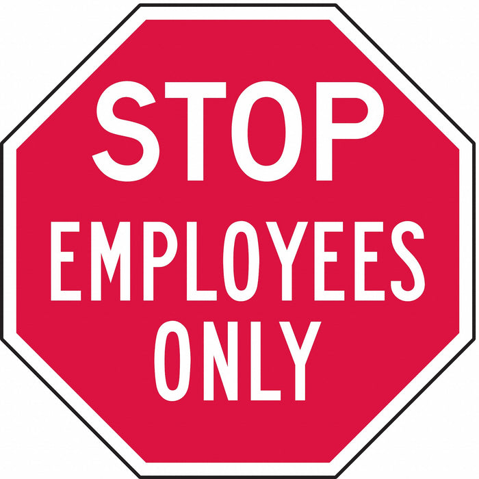 Rflct Employees Visitors Stop Sign 6x6in
