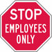 Rflct Employee Visitor Stop Sign 12x12in