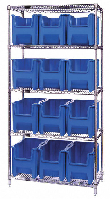 F1590 Bin Shlvng 18inx74inx36in Blue
