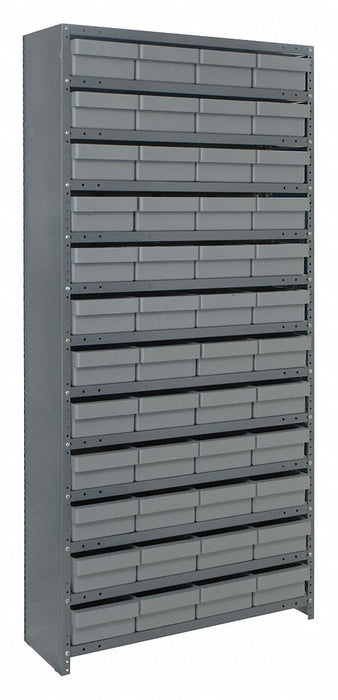 E6884 Enclosed Bin Shlvng 12x75x36in Gray