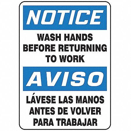 Spanish-Bilingual Notice Sign 14 X10 