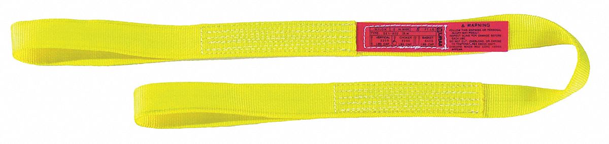 F1210 Web Sling Flat Eye 10 ft L 2 400 lb Cap.