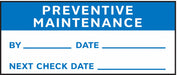 Inspection Label ENG Maintenance PK350