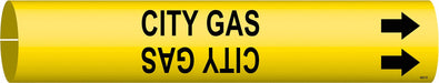 Pipe Marker City Gas 2 in H 2 in W