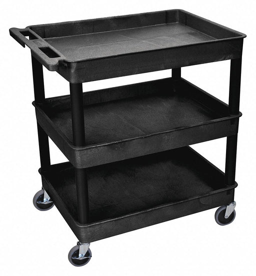 M6549 Utility Cart 400 lb Cap. PE 3 Shelves