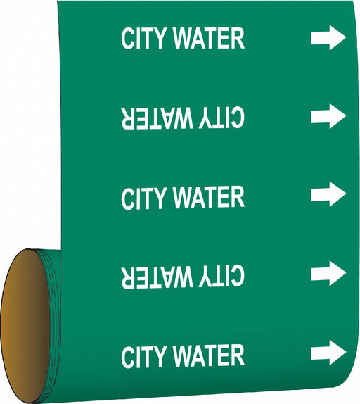 Pipe Marker City Water 8in H 8in W