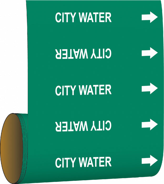 Pipe Marker City Water 8in H 8in W