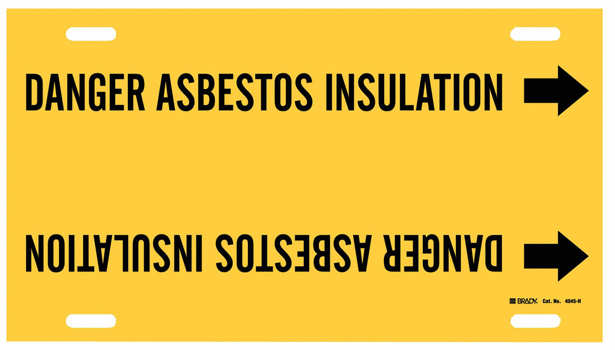 Pipe Marker Danger Asbestos Insulation