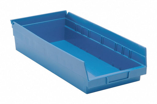 F0619 Shelf Bin Blue Polypropylene 4 in