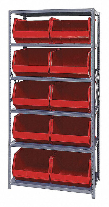E1504 Bin Shlvng 18inx75inx36in Red