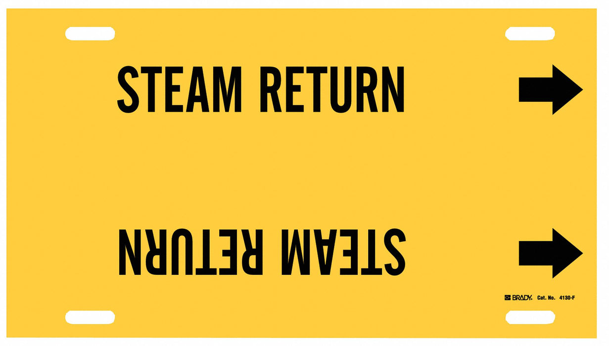 Pipe Marker Steam Return 8 in H 16 in W