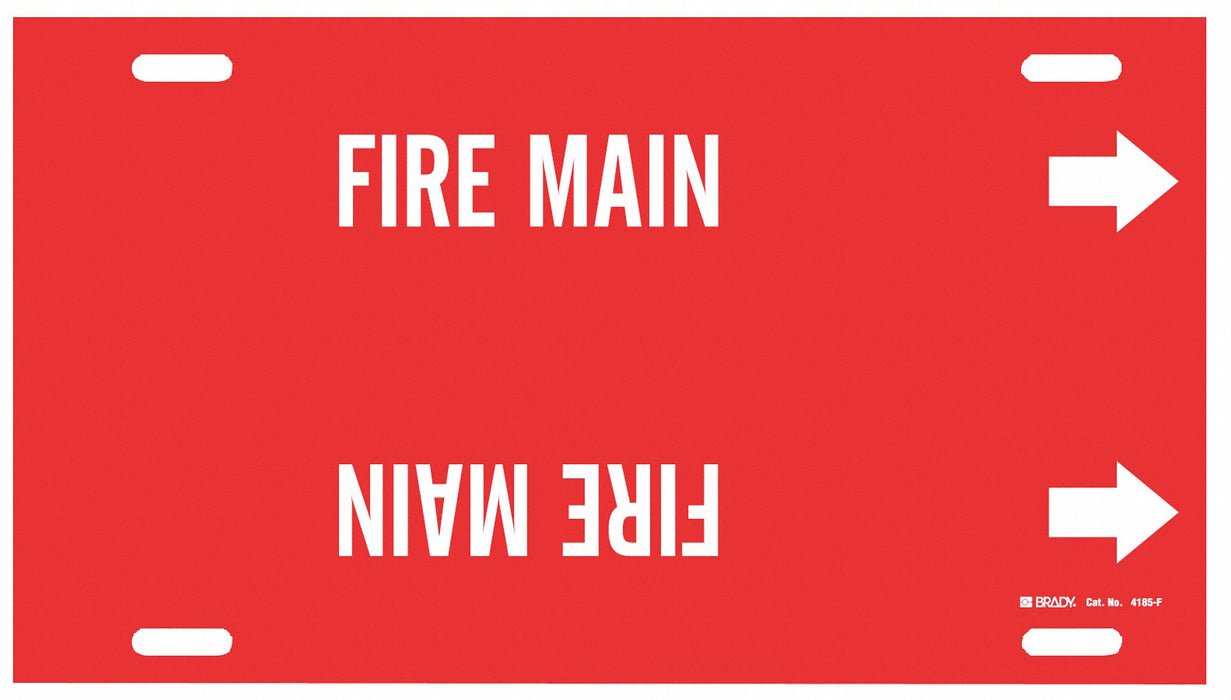 Pipe Marker Fire Main 8 in H 16 in W
