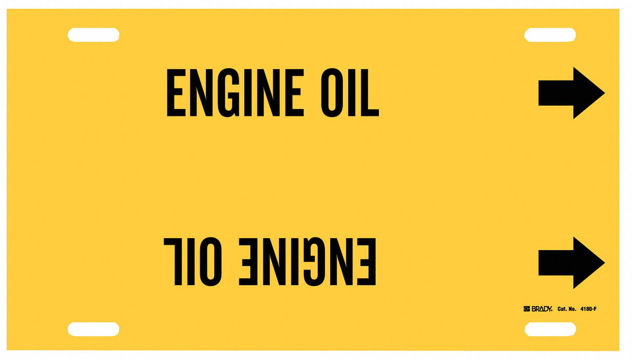 Pipe Marker Engine Oil 8 in H 16 in W
