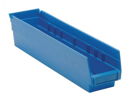 F0617 Shelf Bin Blue Polypropylene 4 in