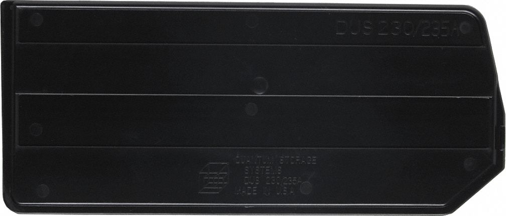 BinDivider 10inL Plastic Black PK6