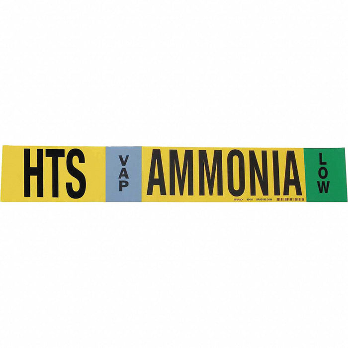 Pipe Marker Ammonia 2 1/4 in H 14 in W