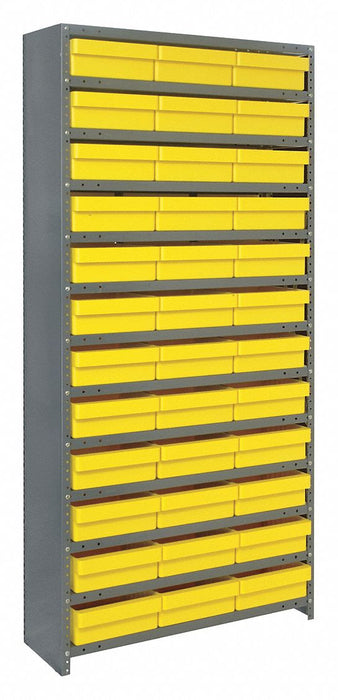 E6883 Enclosed Bin Shlvng 12x75x36in Yellow