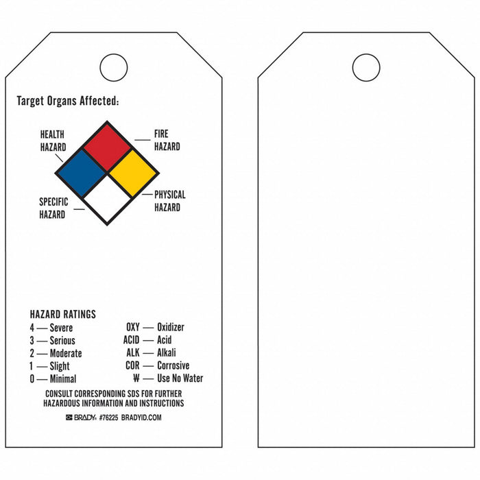 Tag 5-3/4 in H 3 in W Polyester PK25