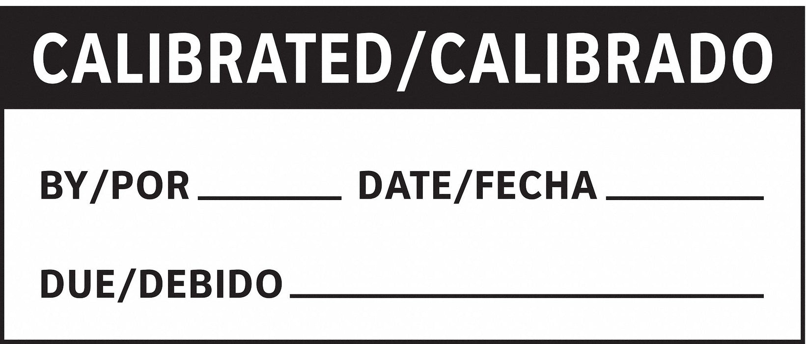 Calibration Label Bilingual 1in H PK225