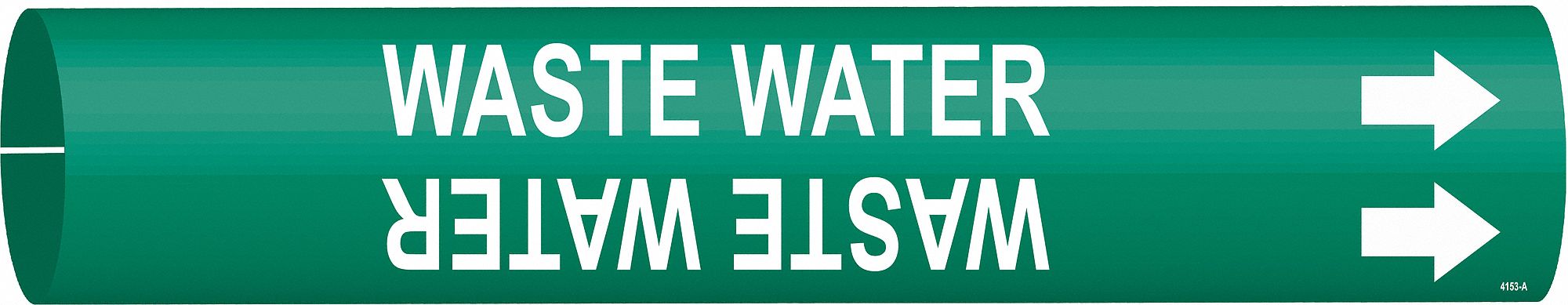 Pipe Marker Waste Water 2 in H 2 in W
