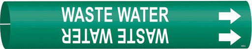 Pipe Marker Waste Water 2 in H 2 in W
