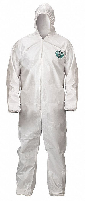 Hooded Coverall Elastic White 2XL PK50