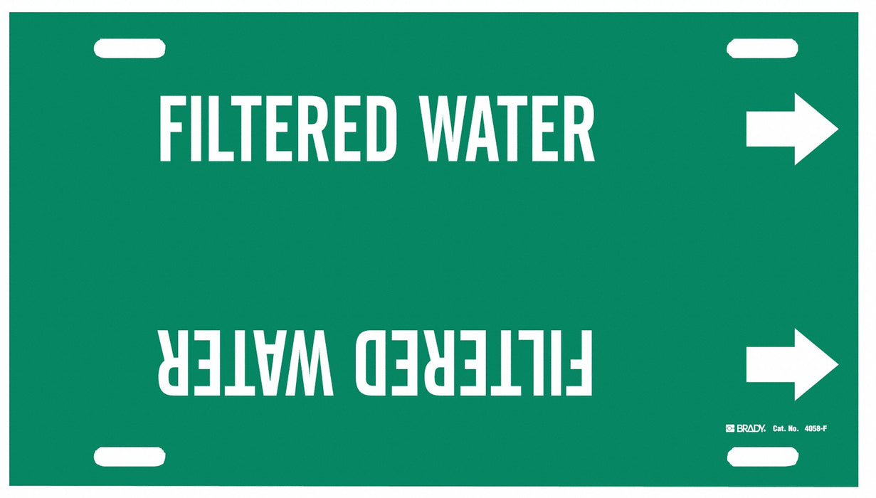 Pipe Marker Filtered Water 8in H 16in W