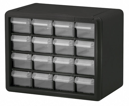 Bin Cab 16ClearDrwr Blk 8.5 H ClearDrwr
