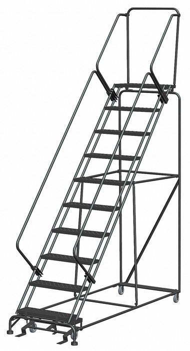 Safety Rolling Ladder Steel 100 In.H