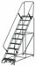 Safety Rolling Ladder Steel 100 In.H