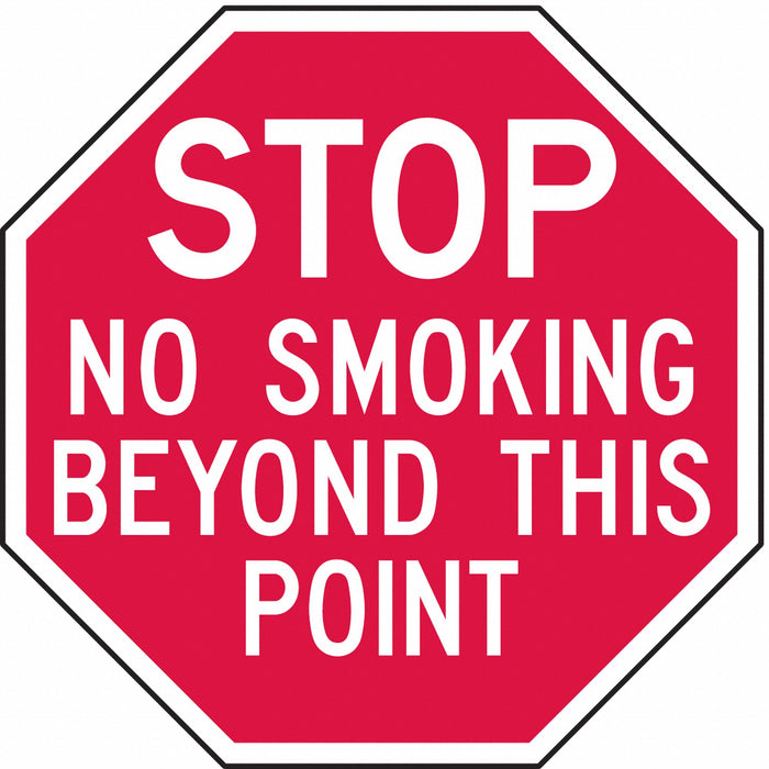 Rflct No Smoking Stop Sign 12x12in Alum