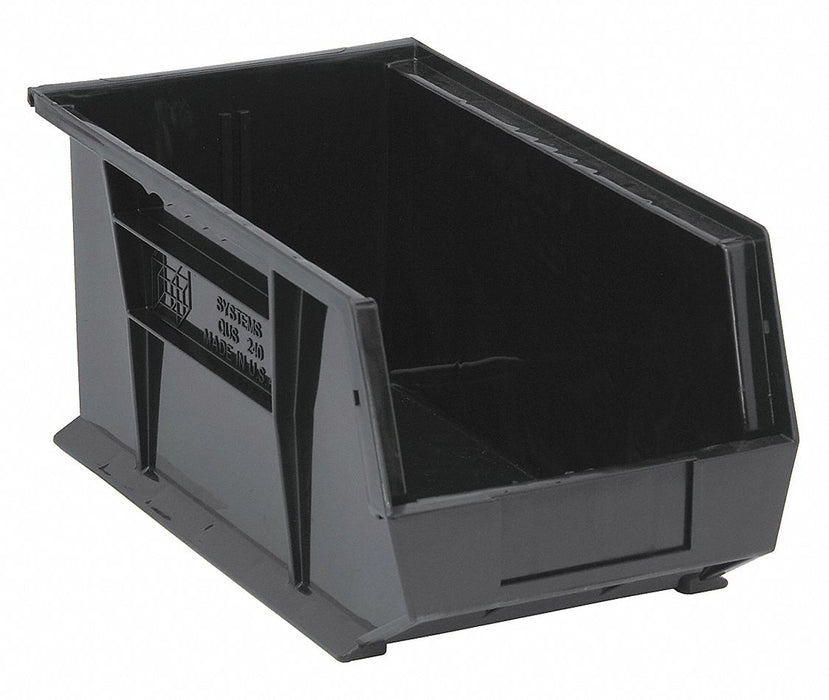F0605 Hang and Stack Bin Black PP 7 in