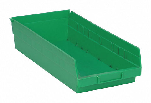 F0619 Shelf Bin Green Polypropylene 4 in
