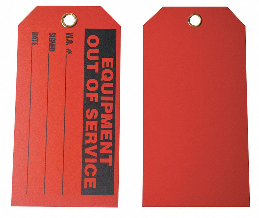Tag Red Cardstock 5-3/4inH 3inW PK100