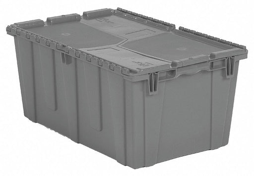 E3380 AttachedLidTote 26.875inL 16.875inW Gray