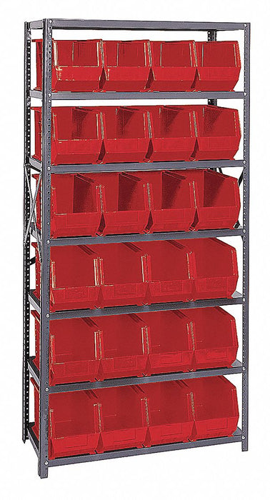 E1503 Bin Shlvng 18inx75inx36in Red