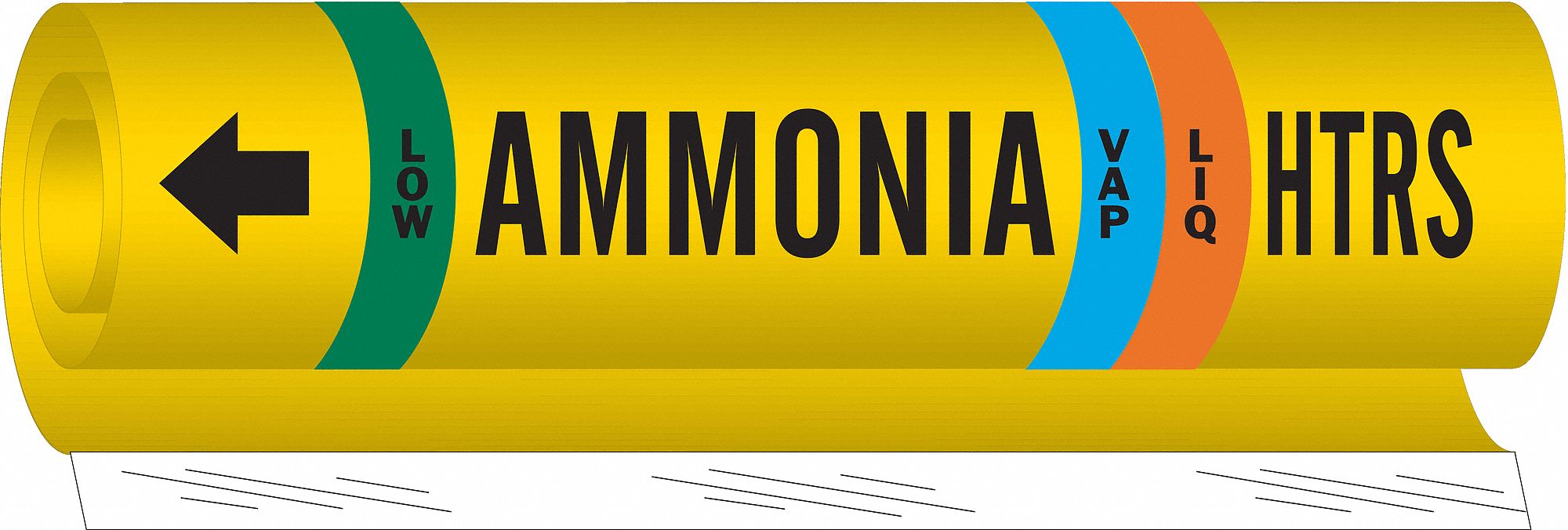 Pipe Marker Amonia 4 in H 12 in W