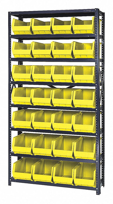 E1498 Bin Shlvng 12inx75inx36in Yellow