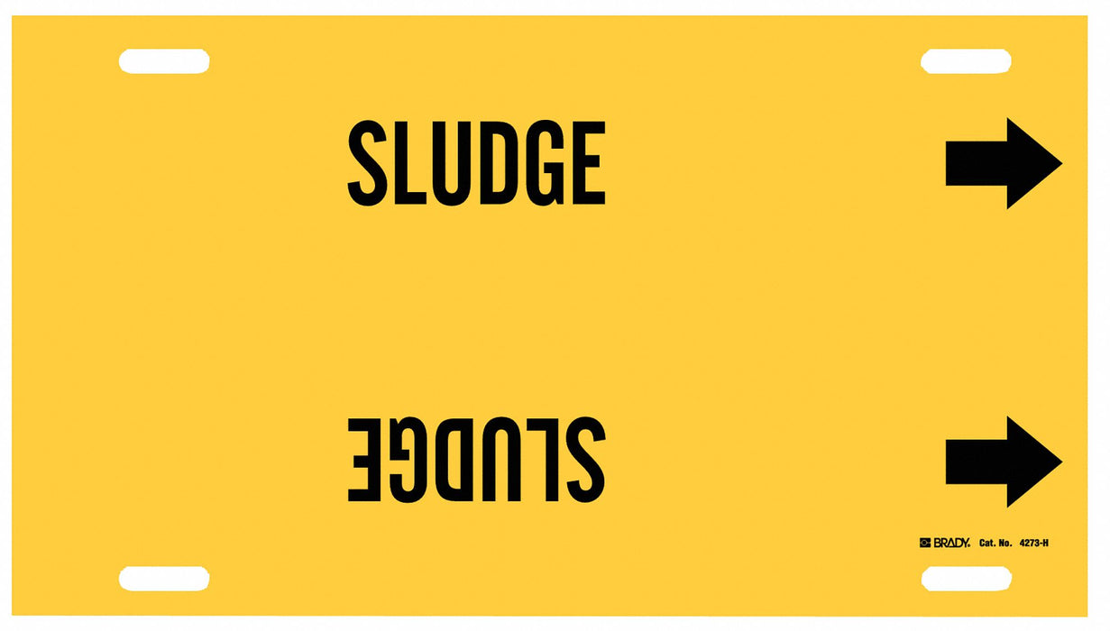 Pipe Marker Sludge 10 in H 32 in W