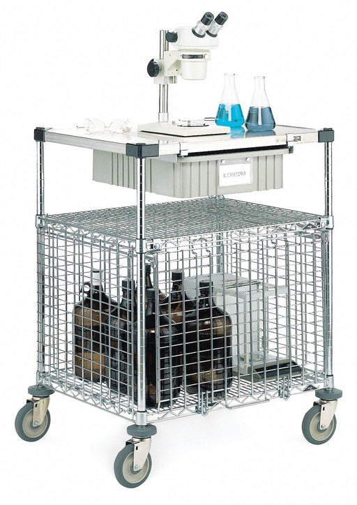 Wire Security Cart 2 Shelf 39x24