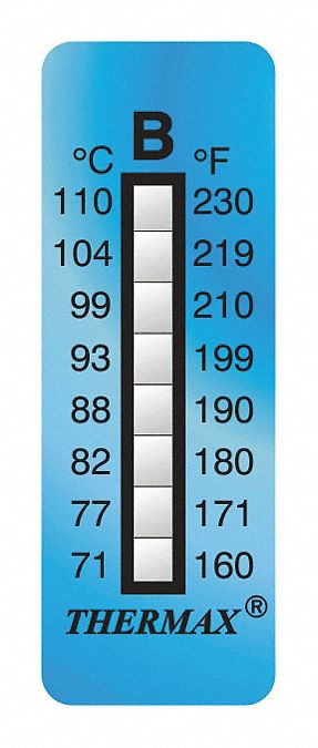 Temp Indicator Strip Blue 10PK