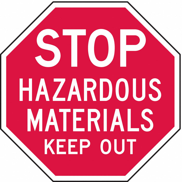 Rflct Hzrdous Mtrl Stop Sign 12x12in