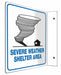 Emergency Sign 8X8 BK BL/WHT PS ENG