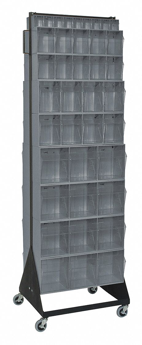 Mbl Dbl Sd Tp-Ot Bin Rack PwdrCtd 75 in